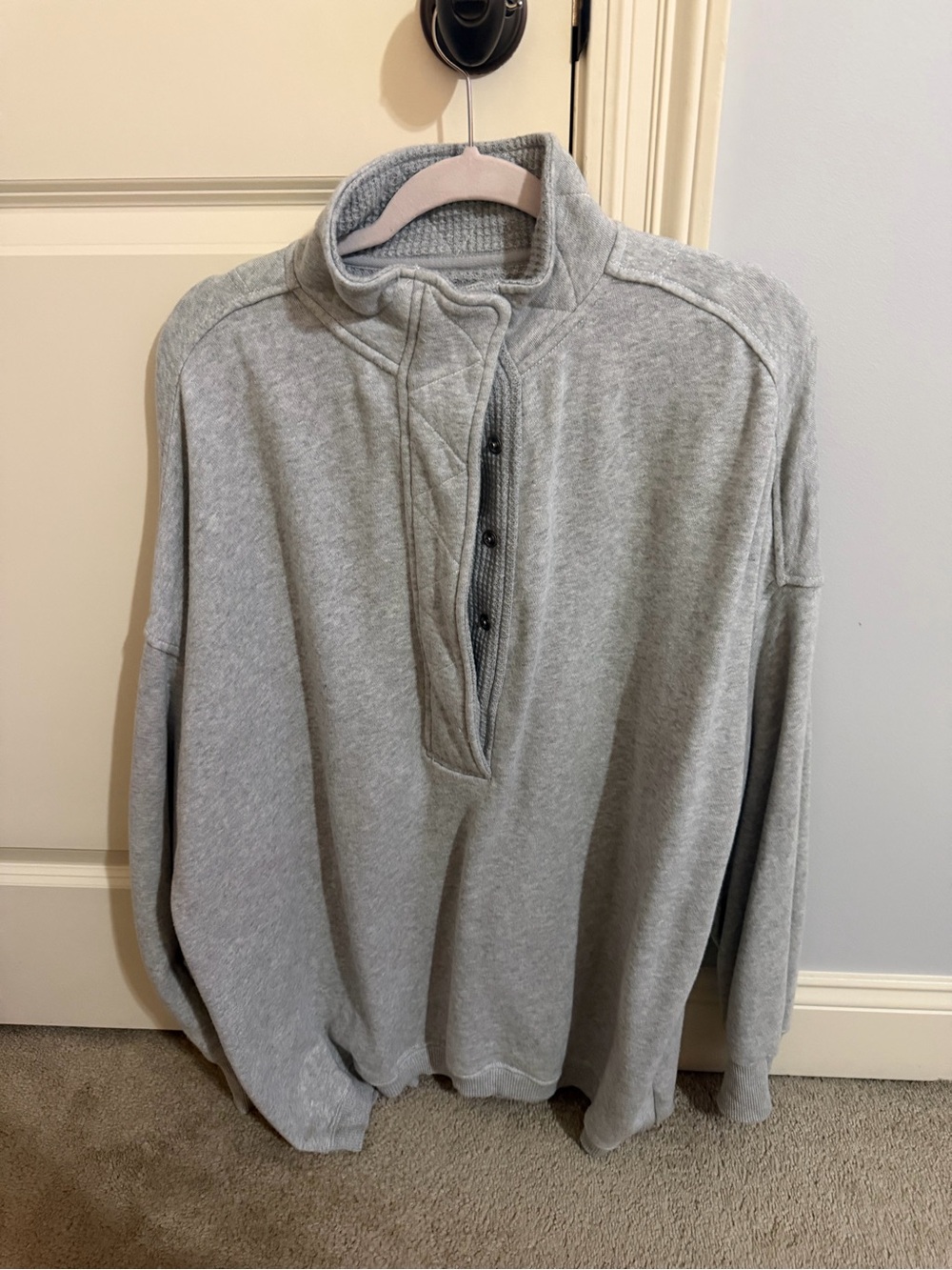 aerie Light Gray Zip-Neck Men's Sweater